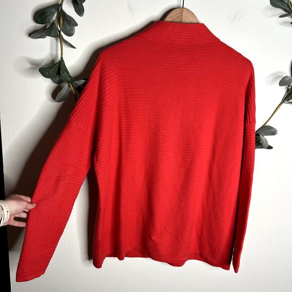 French Connection Red-Orange Ribbed Sweater - Picture 6 of 6